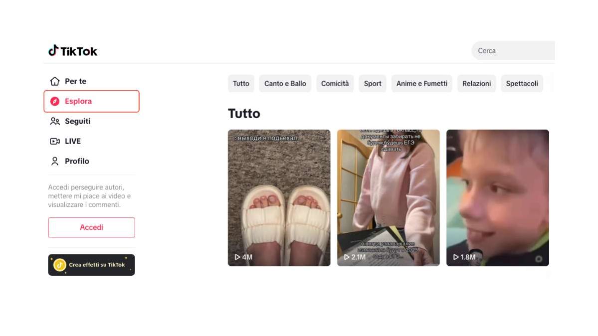 TikTok - nuova funzionalità miniature personalizzate